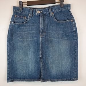 VTG Calvin Klein Denim Jean Pencil Skirt Size 6 Womens Stretch 19"